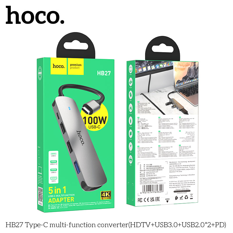 HD_SYNC:HB27 Type-C multi-function converter(HDTV+USB3.0+USB2.0*2+PD)