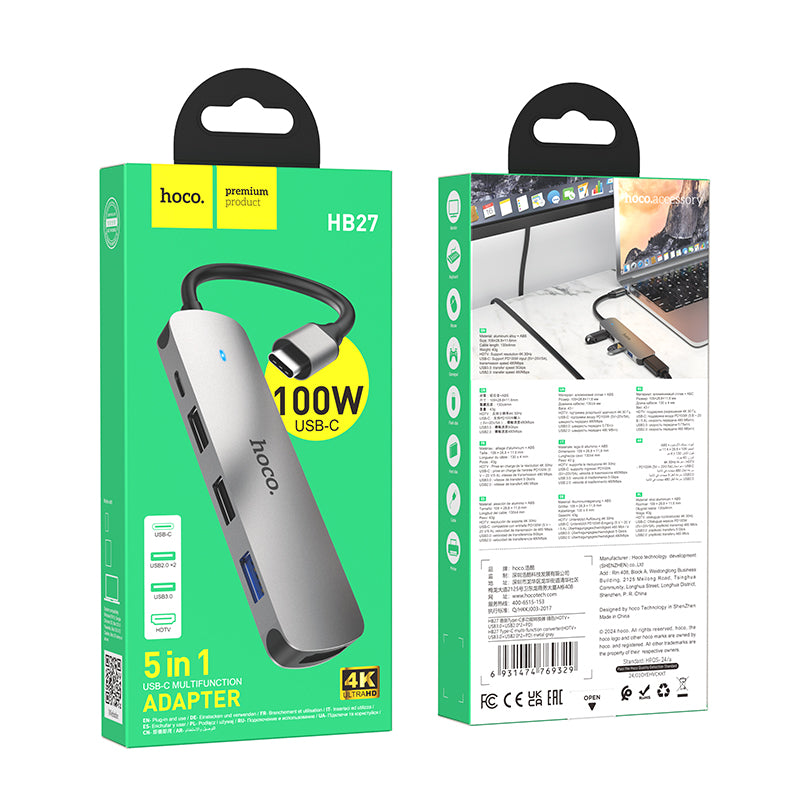 HD_SYNC:HB27 Type-C multi-function converter(HDTV+USB3.0+USB2.0*2+PD)