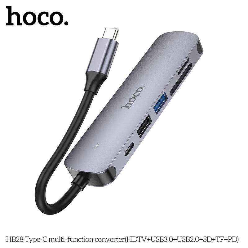 HD_SYNC:HB28 Type-C multi-function converter(HDTV+USB3.0+USB2.0+SD+TF+PD)