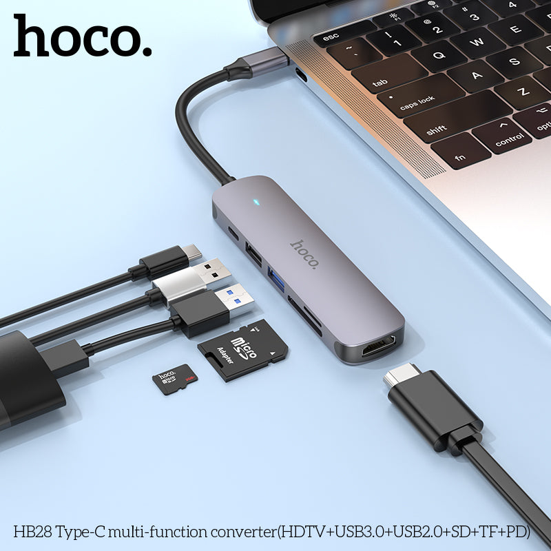 HD_SYNC:HB28 Type-C multi-function converter(HDTV+USB3.0+USB2.0+SD+TF+PD)