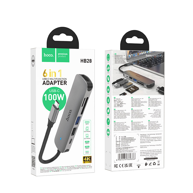 HD_SYNC:HB28 Type-C multi-function converter(HDTV+USB3.0+USB2.0+SD+TF+PD)