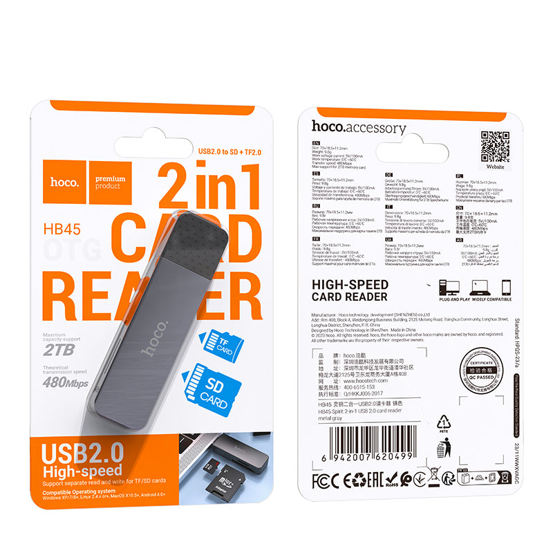 HD_SYNC:HB45 Spirit 2-in-1 USB/Type-C 3.0 card reader