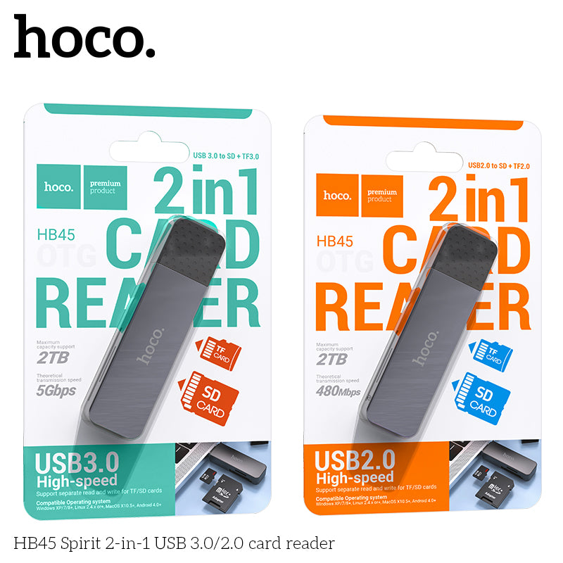 HD_SYNC:HB45 Spirit 2-in-1 USB/Type-C 2.0 card reader