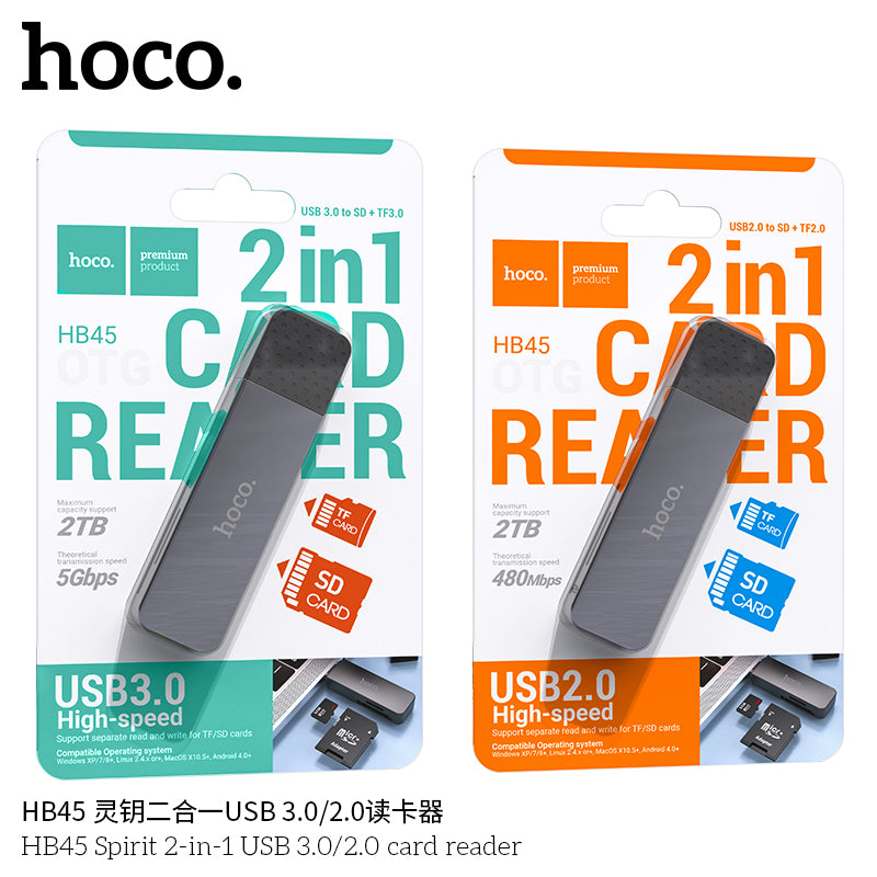 HD_SYNC:HB45 Spirit 2-in-1 USB/Type-C 3.0 card reader