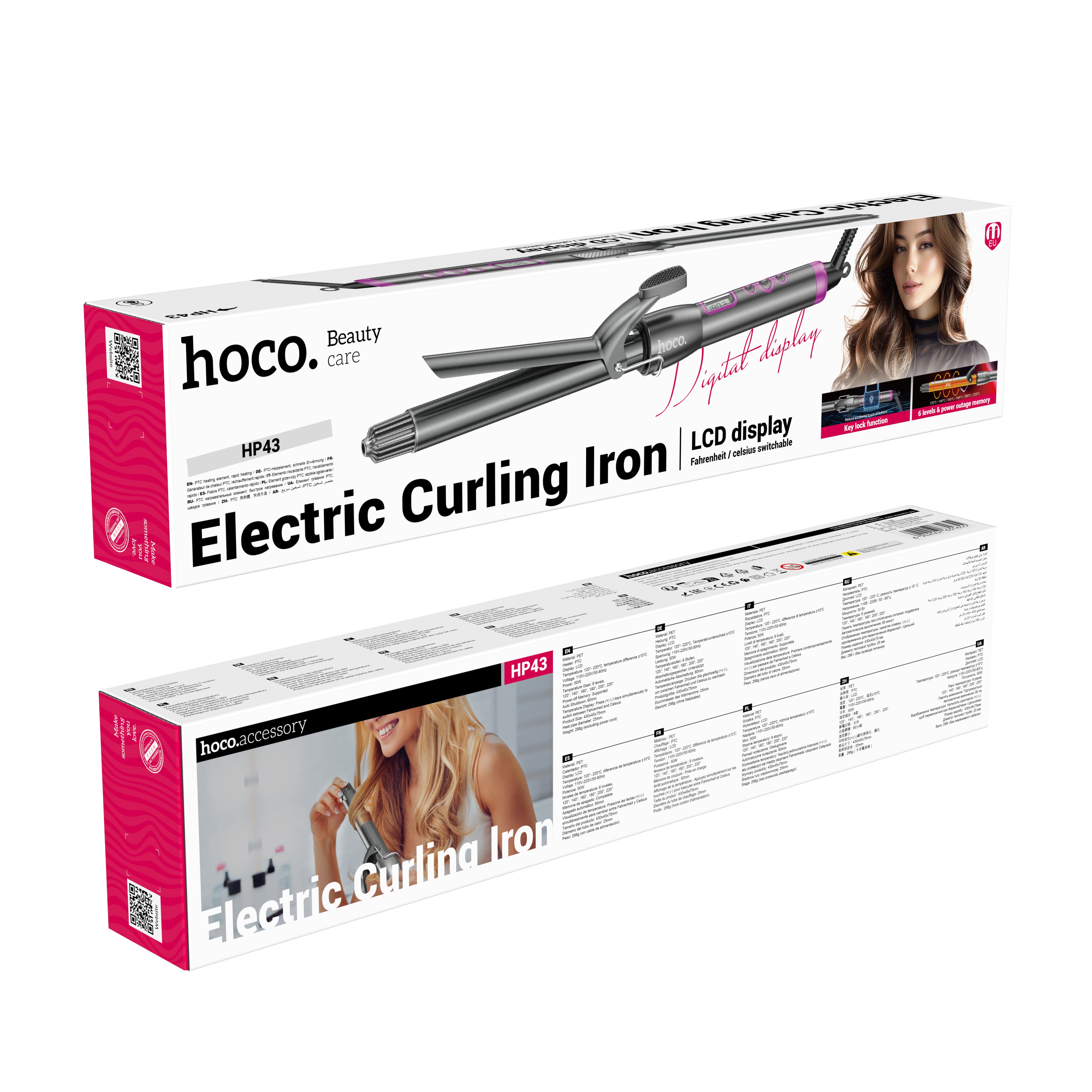 HD_SYNC:HP43 Electric manual curling iron with digital display(EU)