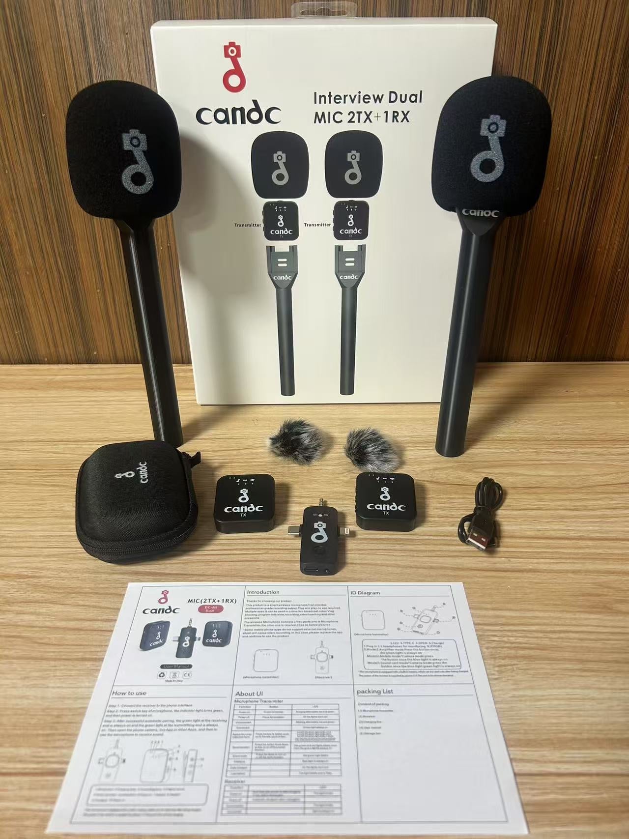 Explosions wireless handheld interview microphone microphone interview stick microphone 2.4G radio noise reduction wireless 1pcs