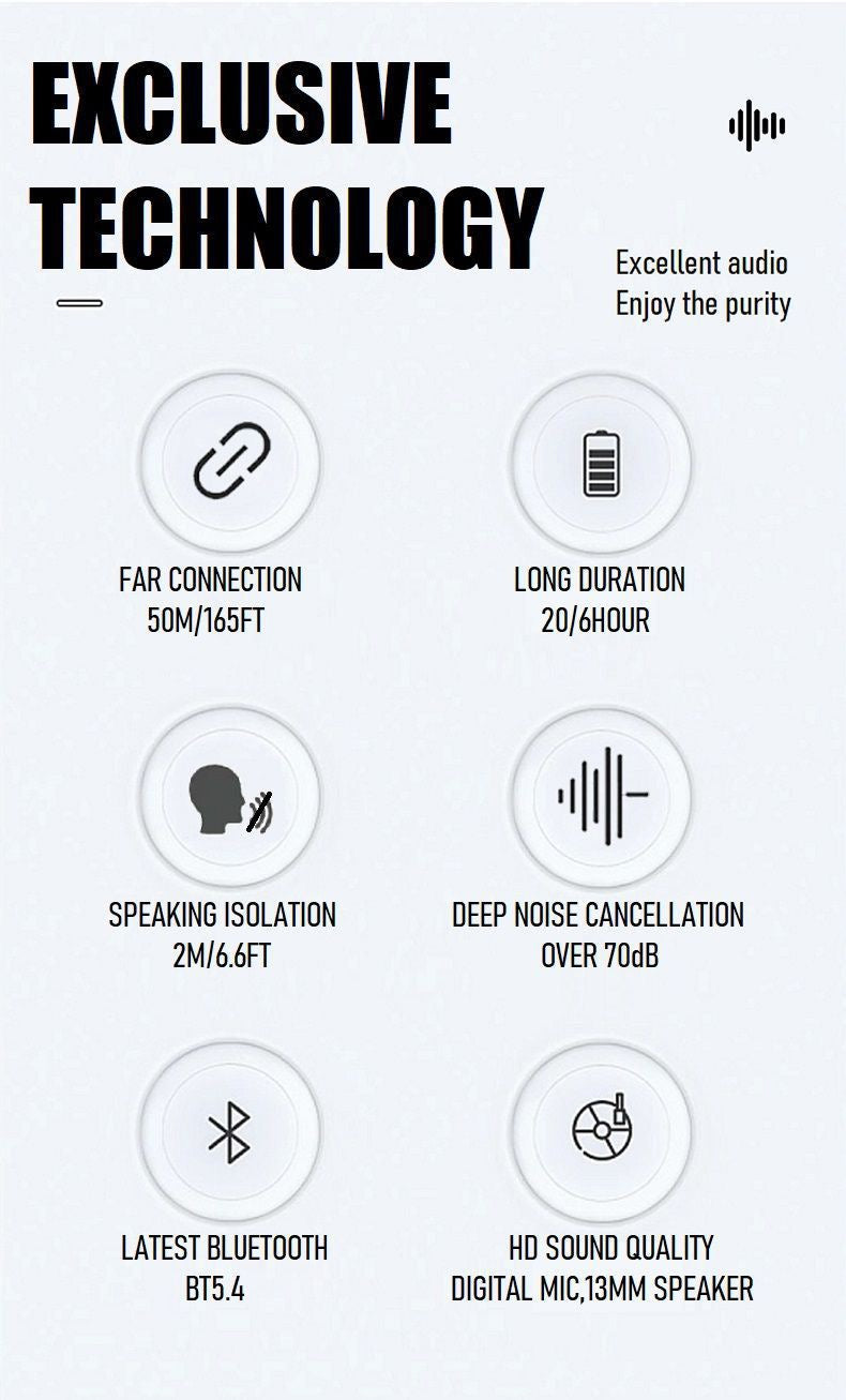 Ai Noise Reduction for Calls, Cross-Border 70db A8H Single-Ear Earphone with Dnn Neural Network