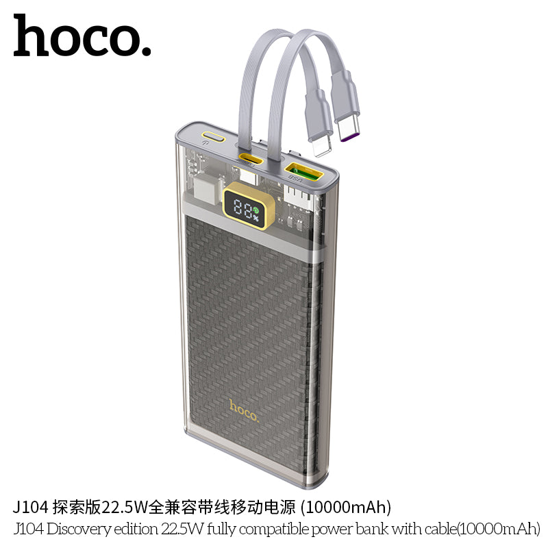 HD_SYNC:J104 Discovery edition 22.5W fully compatible power bank with cable(10000mAh)