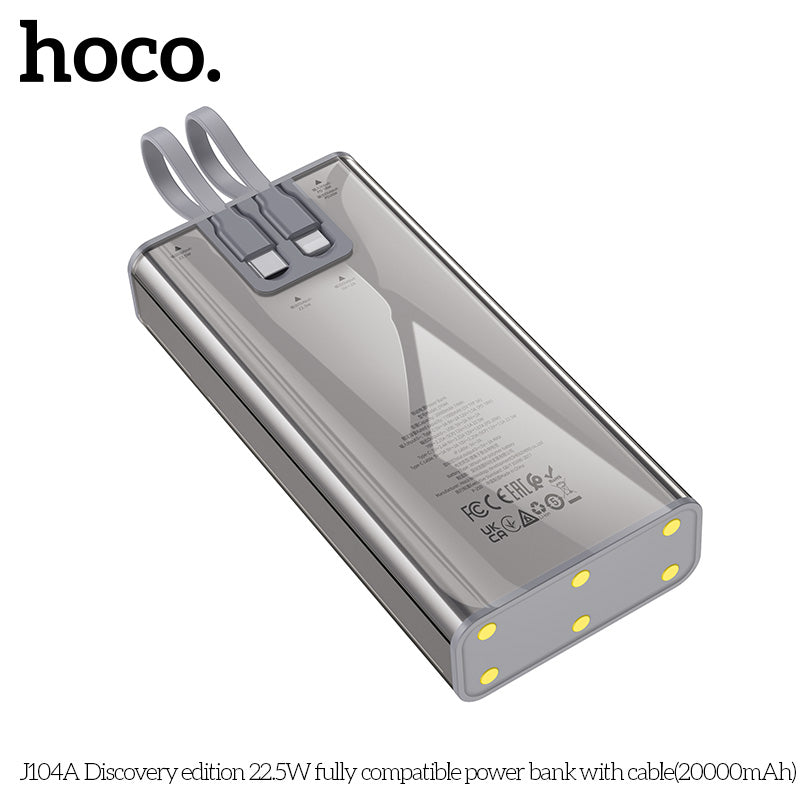HD_SYNC:J104A Discovery edition 22.5W fully compatible power bank with cable(20000mAh)