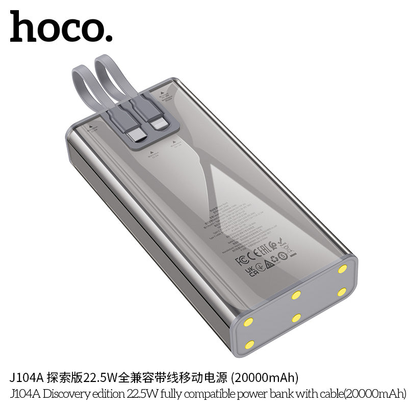 HD_SYNC:J104A Discovery edition 22.5W fully compatible power bank with cable(20000mAh)