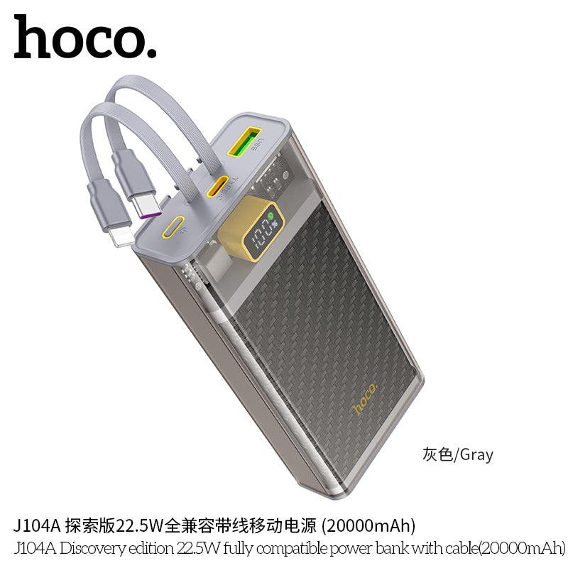 HD_SYNC:J104A Discovery edition 22.5W fully compatible power bank with cable(20000mAh)