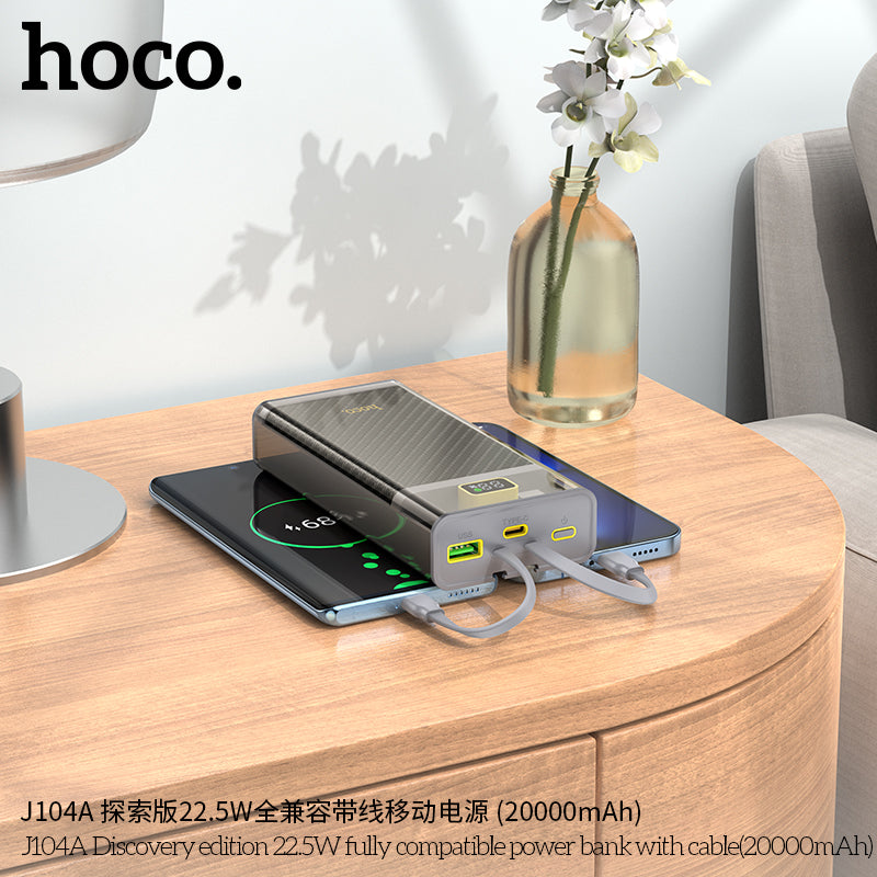 HD_SYNC:J104A Discovery edition 22.5W fully compatible power bank with cable(20000mAh)