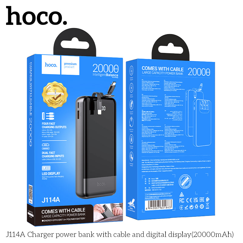 HD_SYNC:J114A Charger power bank with cable and digital display(20000mAh)