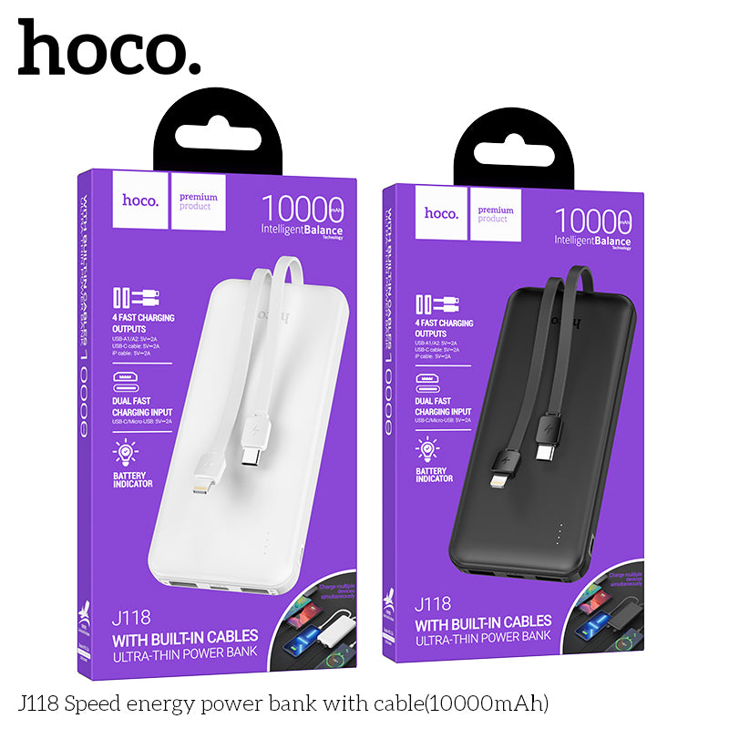 HD_SYNC:J118 Speed energy power bank with cable(10000mAh)