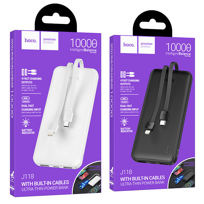 HD_SYNC:J118 Speed energy power bank with cable(10000mAh)