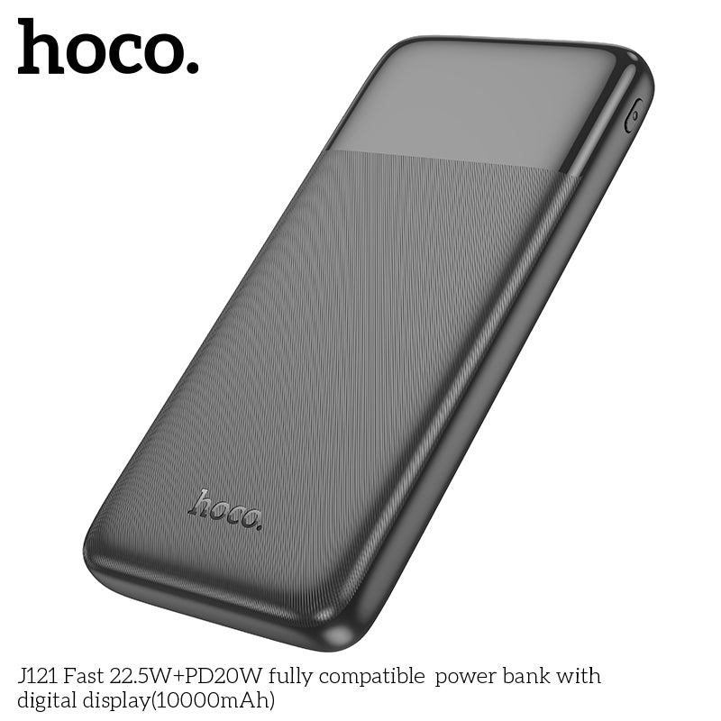 HD_SYNC:J121 Fast 22.5W+PD20W fully compatible power bank with digital display(10000mAh)