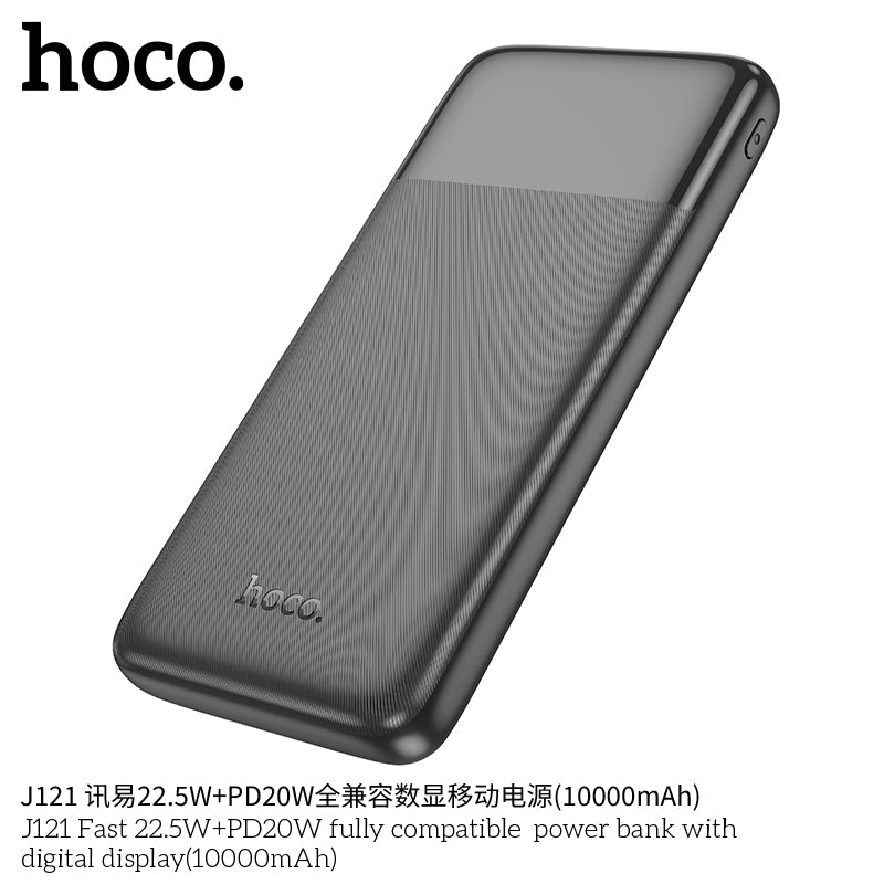 HD_SYNC:J121 Fast 22.5W+PD20W fully compatible power bank with digital display(10000mAh)