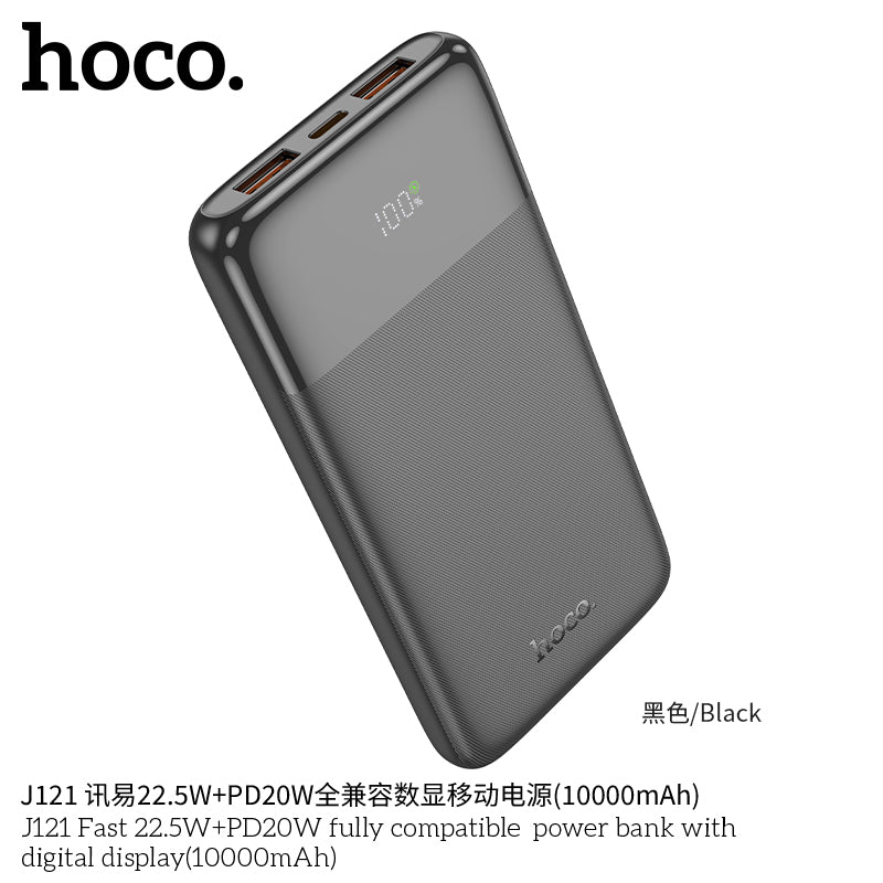 HD_SYNC:J121 Fast 22.5W+PD20W fully compatible power bank with digital display(10000mAh)(UN)