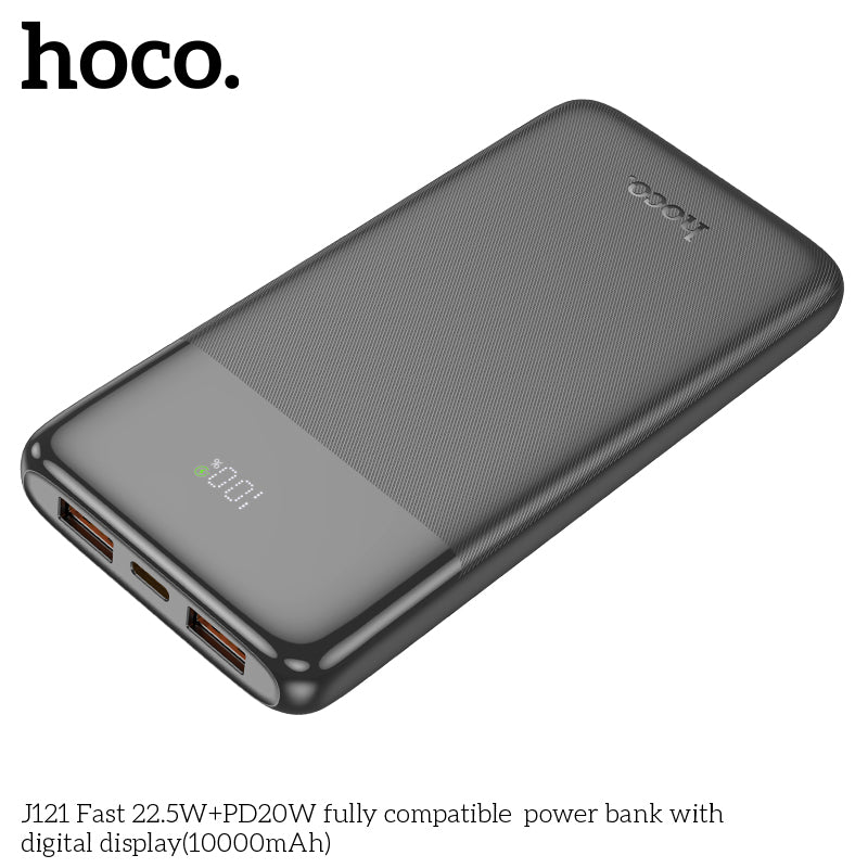 HD_SYNC:J121 Fast 22.5W+PD20W fully compatible power bank with digital display(10000mAh)(UN)