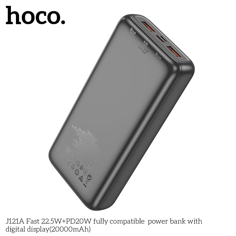 HD_SYNC:J121A Fast 22.5W+PD20W fully compatible power bank with digital display(20000mAh)