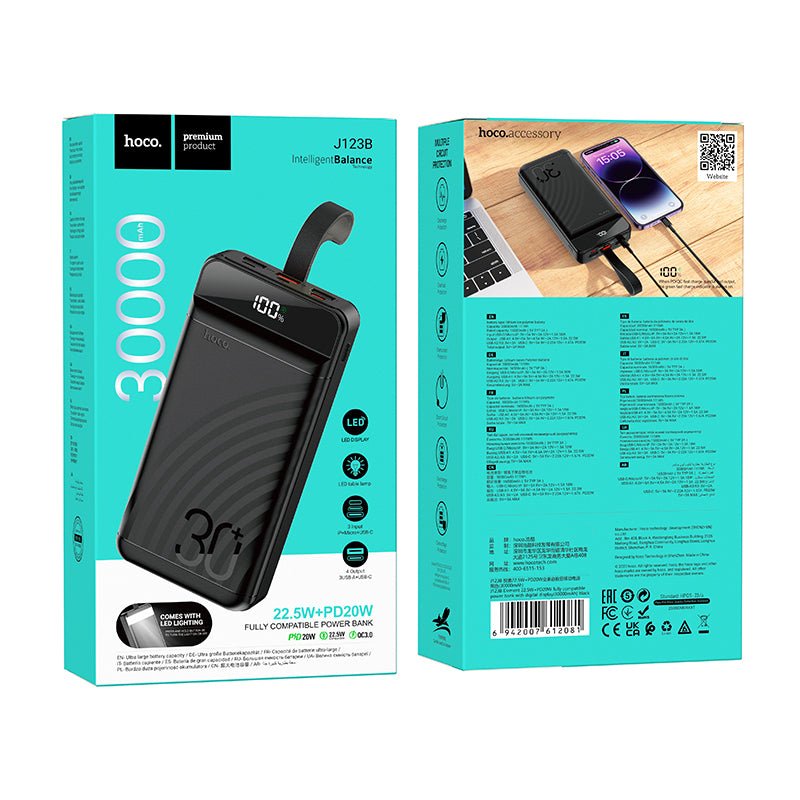 HD_SYNC:J123B Element 22.5W+PD20W fully compatible power bank with digital display(30000mAh)