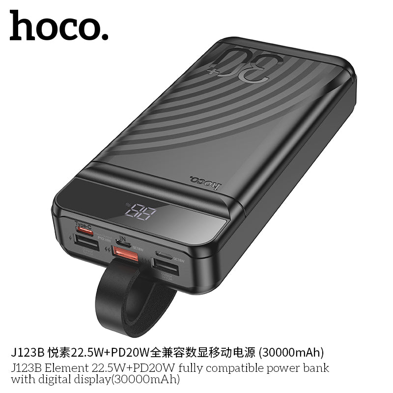 HD_SYNC:J123B Element 22.5W+PD20W fully compatible power bank with digital display(30000mAh)