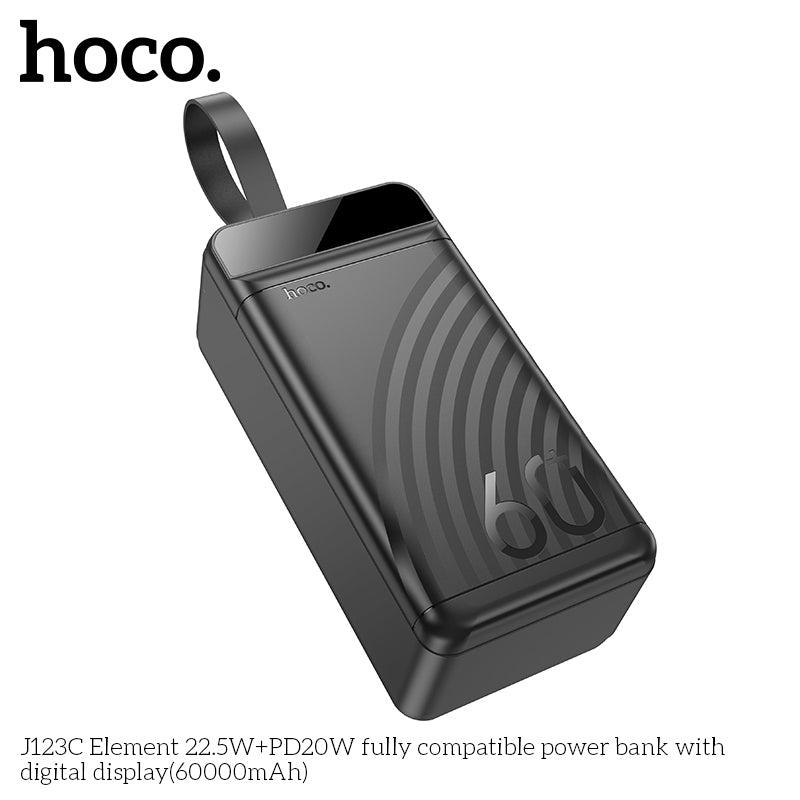 HD_SYNC:J123C Element 22.5W+PD20W fully compatible power bank with digital display(60000mAh)