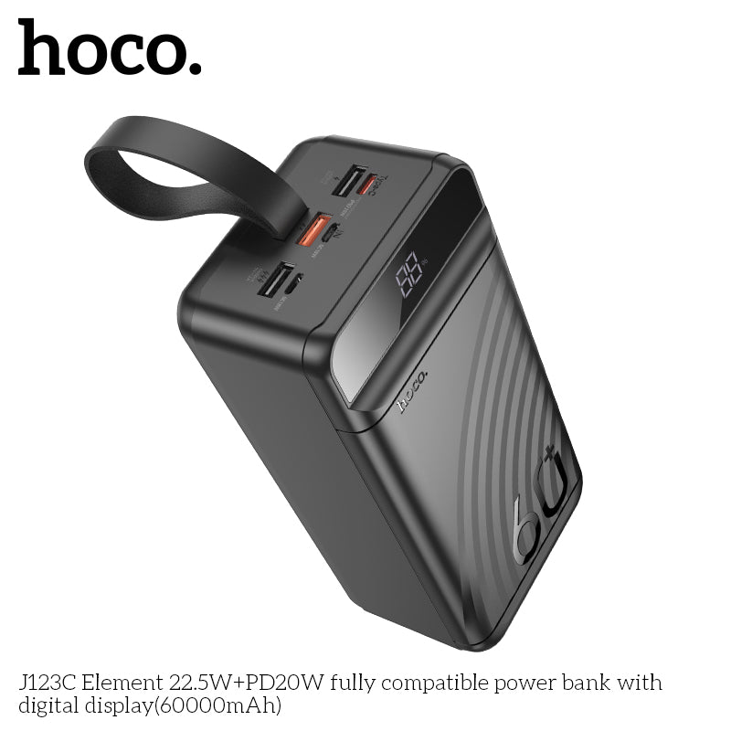 HD_SYNC:J123C Element 22.5W+PD20W fully compatible power bank with digital display(60000mAh)