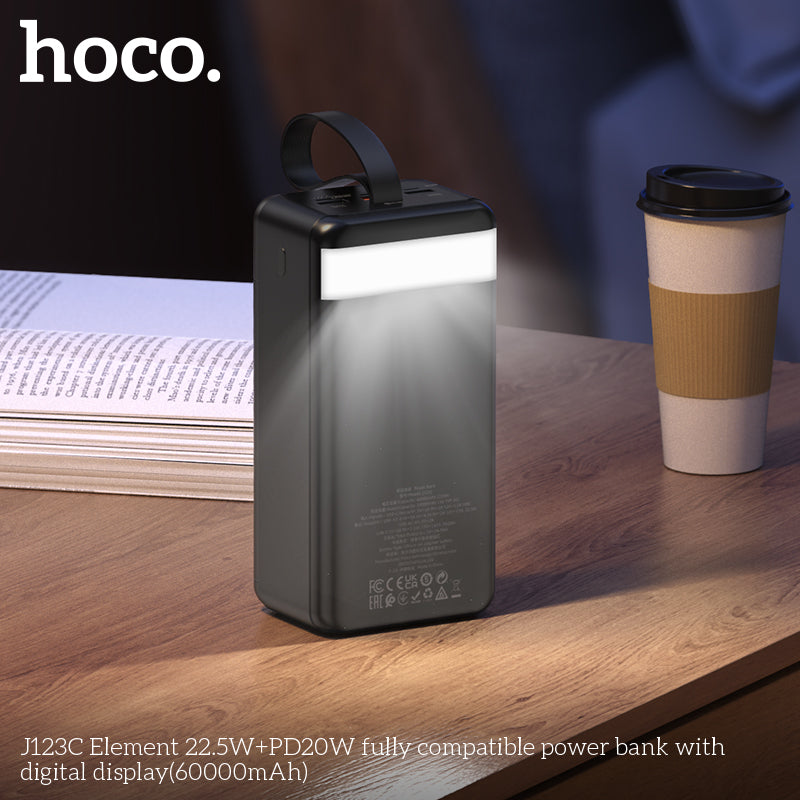 HD_SYNC:J123C Element 22.5W+PD20W fully compatible power bank with digital display(60000mAh)