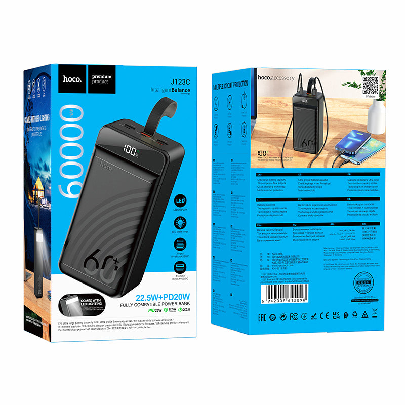 HD_SYNC:J123C Element 22.5W+PD20W fully compatible power bank with digital display(60000mAh)