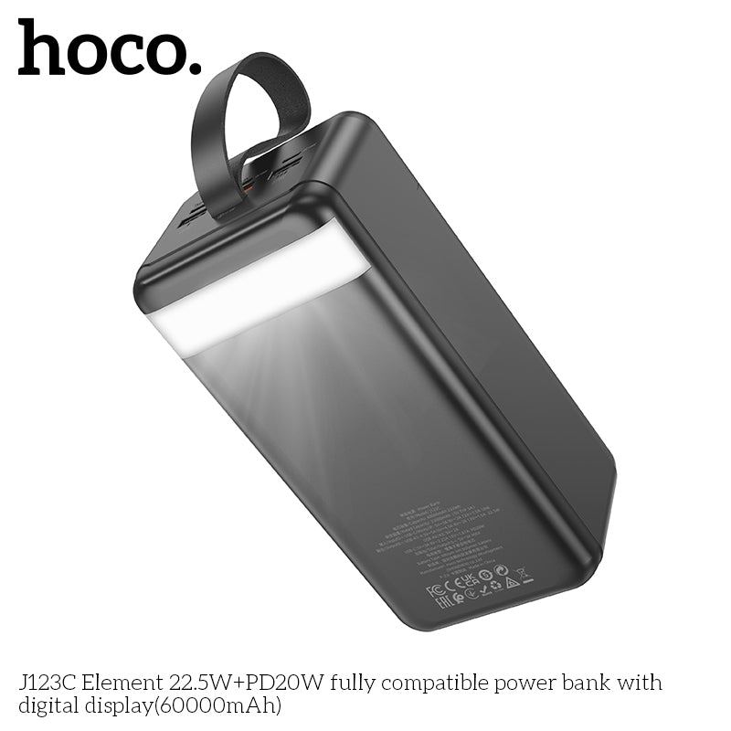 HD_SYNC:J123C Element 22.5W+PD20W fully compatible power bank with digital display(60000mAh)(UN)