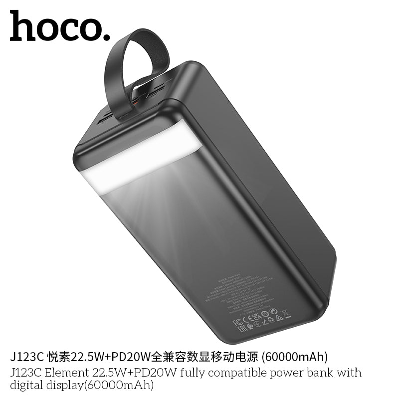 HD_SYNC:J123C Element 22.5W+PD20W fully compatible power bank with digital display(60000mAh)(UN)
