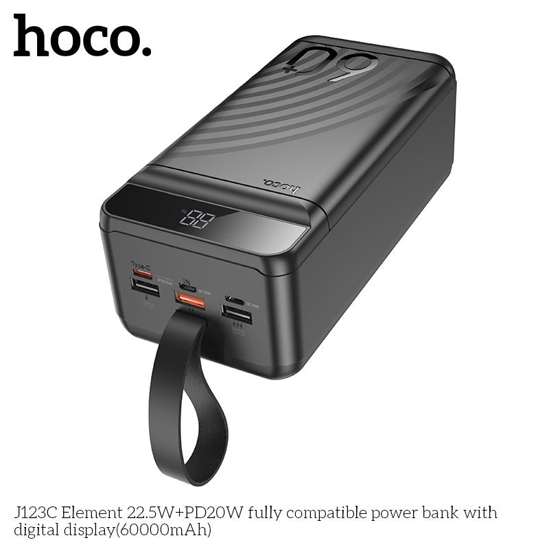 HD_SYNC:J123C Element 22.5W+PD20W fully compatible power bank with digital display(60000mAh)