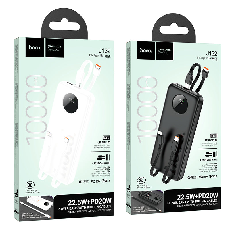 HD_SYNC:J132 Sabio 22.5W+PD20W fully compatible power bank with 3 cables(10000mAh)(UN)