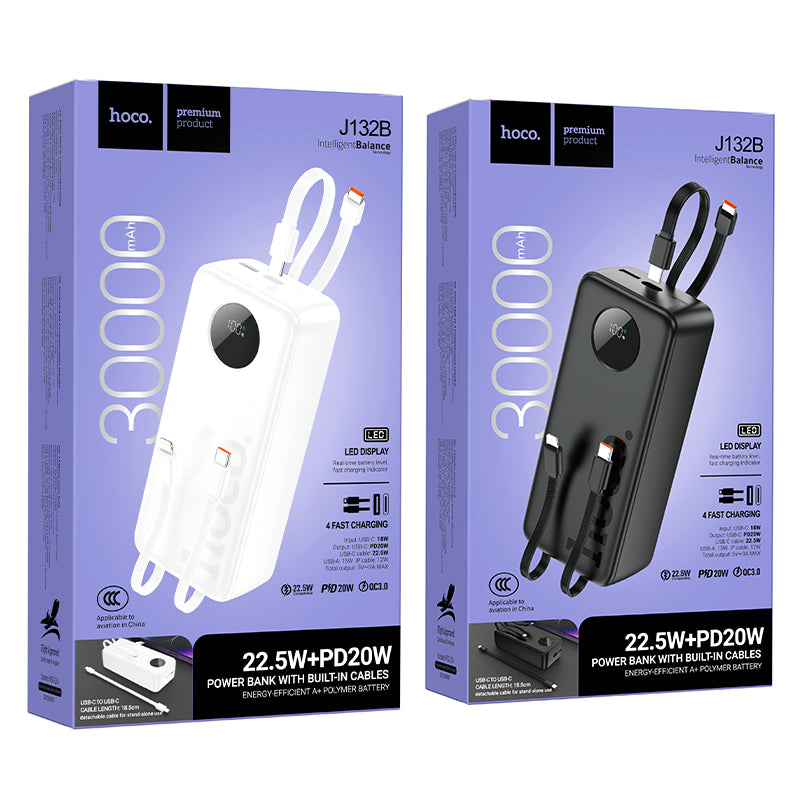 HD_SYNC:J132B Sabio 22.5W+PD20W fully compatible power bank with 3 cables(30000mAh)(UN)