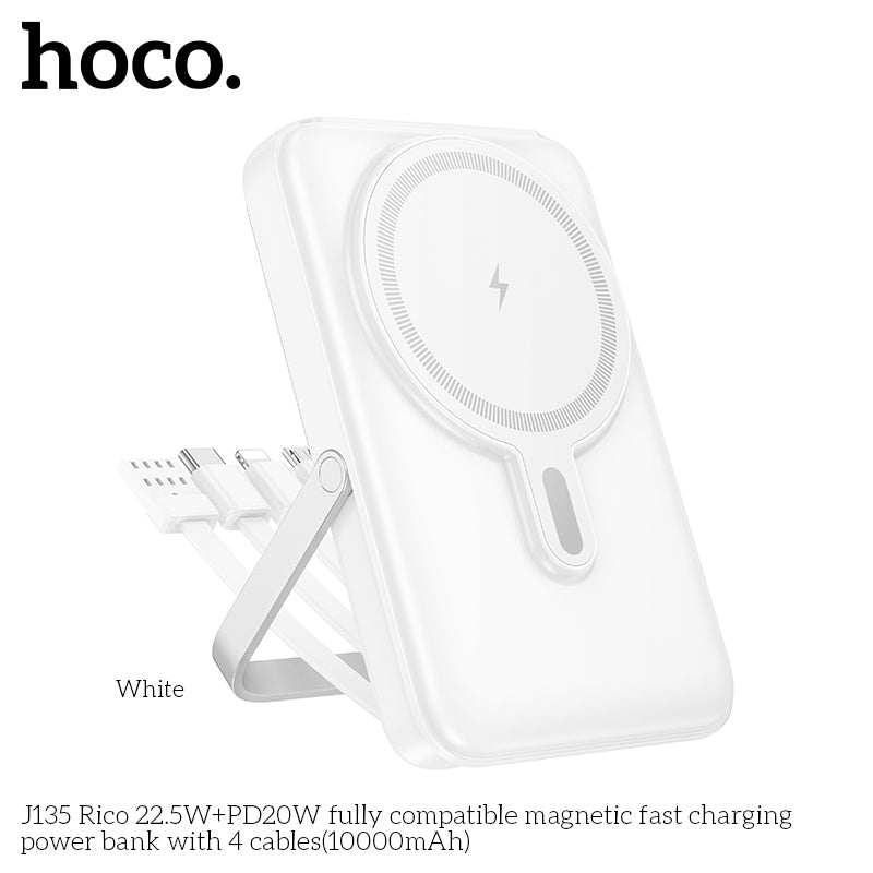 HD_SYNC:J135 Rico 22.5W+PD20W fully compatible magnetic fast charging power bank with 4 cables(10000mAh)