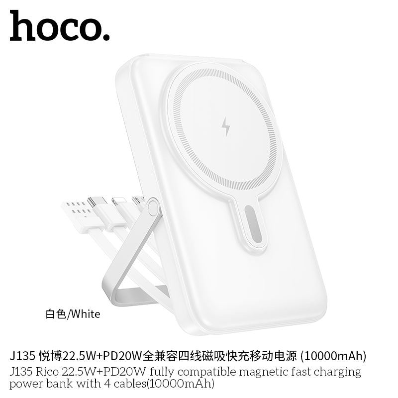 HD_SYNC:J135 Rico 22.5W+PD20W fully compatible magnetic fast charging power bank with 4 cables(10000mAh)