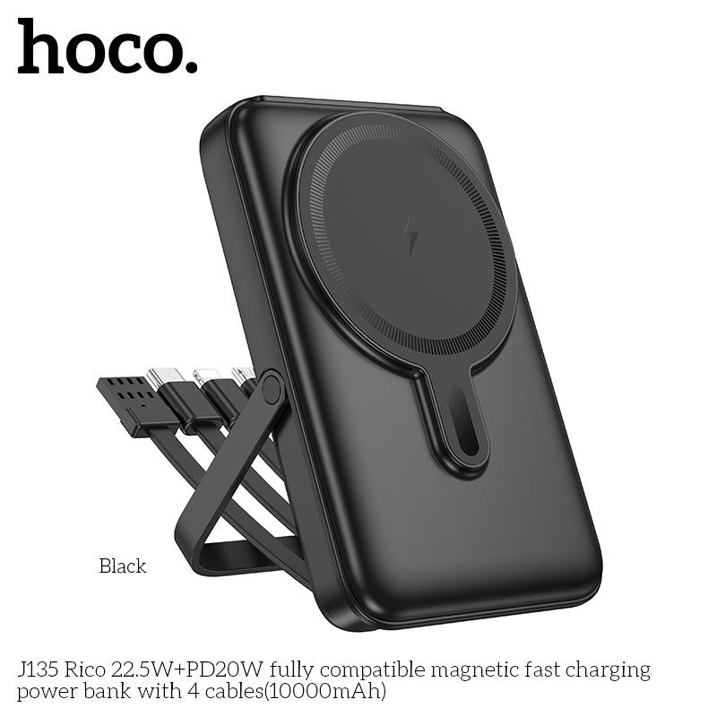 HD_SYNC:J135 Rico 22.5W+PD20W fully compatible magnetic fast charging power bank with 4 cables(10000mAh)(UN)