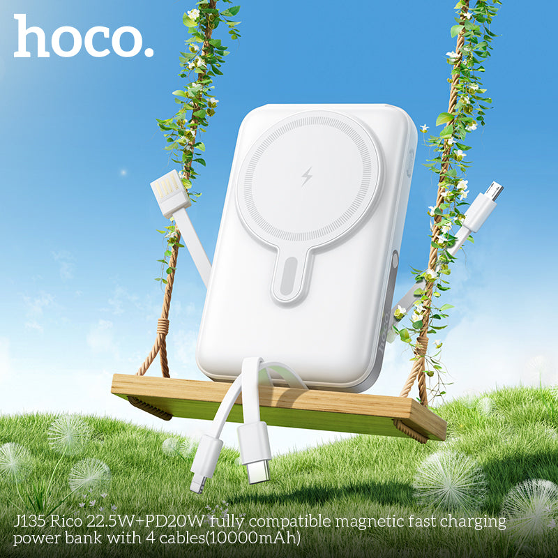 HD_SYNC:J135 Rico 22.5W+PD20W fully compatible magnetic fast charging power bank with 4 cables(10000mAh)