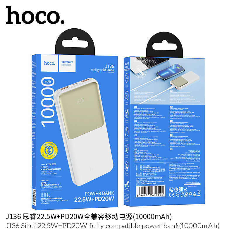 HD_SYNC:J136 Sirui 22.5W+PD20W fully compatible power bank(10000mAh)