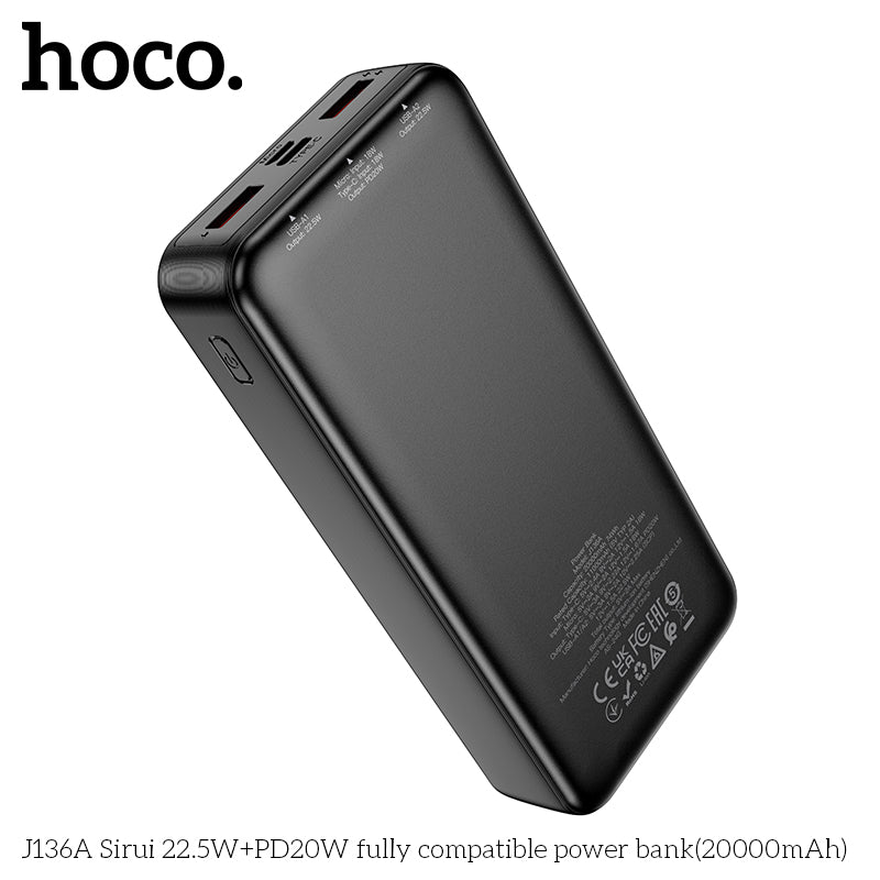 HD_SYNC:J136A Sirui 22.5W+PD20W fully compatible power bank(20000mAh)