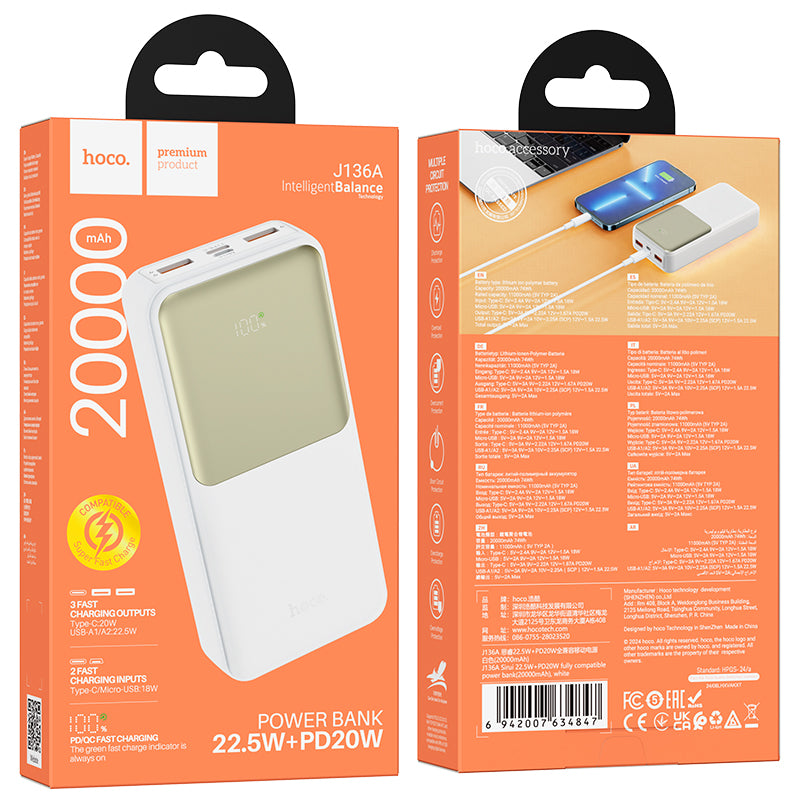 HD_SYNC:J136A Sirui 22.5W+PD20W fully compatible power bank(20000mAh)