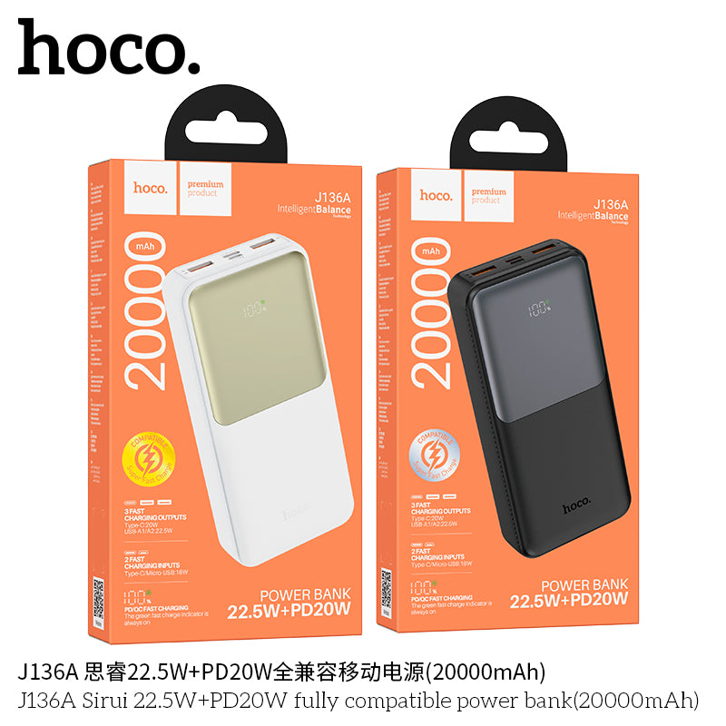 HD_SYNC:J136A Sirui 22.5W+PD20W fully compatible power bank(20000mAh)