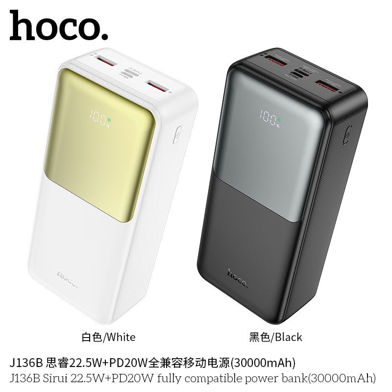 HD_SYNC:J136B Sirui 22.5W+PD20W fully compatible power bank(30000mAh)