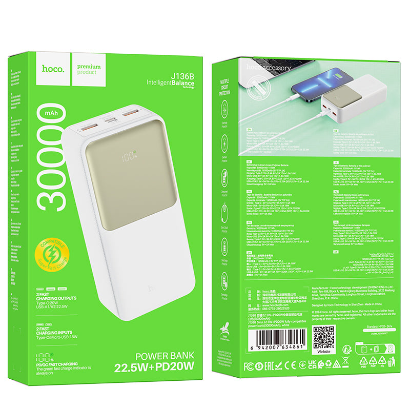 HD_SYNC:J136B Sirui 22.5W+PD20W fully compatible power bank(30000mAh)