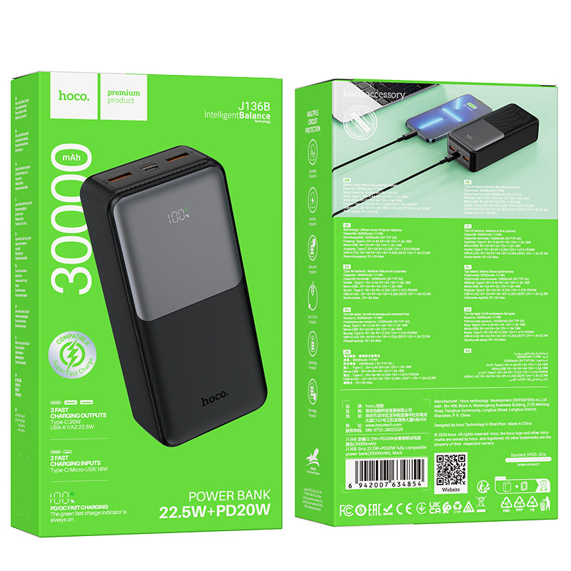 HD_SYNC:J136B Sirui 22.5W+PD20W fully compatible power bank(30000mAh)(UN)