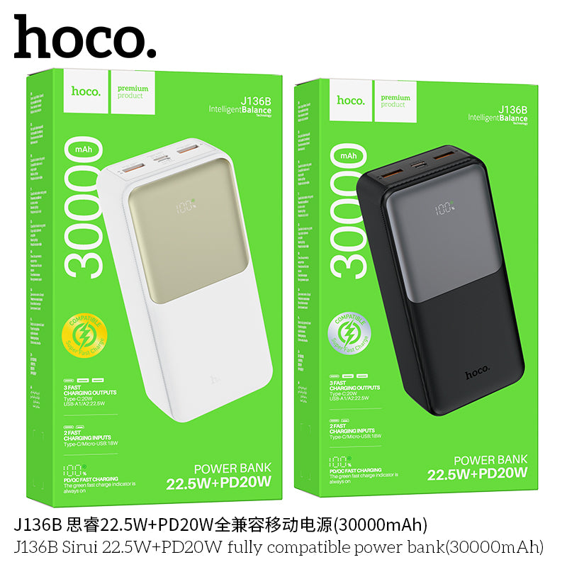 HD_SYNC:J136B Sirui 22.5W+PD20W fully compatible power bank(30000mAh)