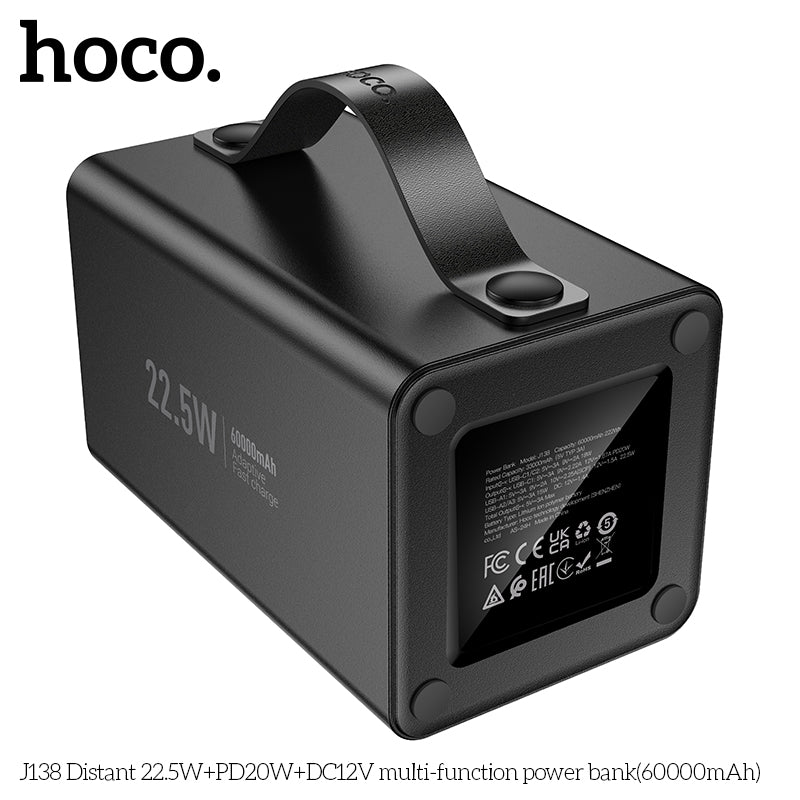 HD_SYNC:J138 Distant 22.5W+PD20W+DC12V multi-function power bank(60000mAh)