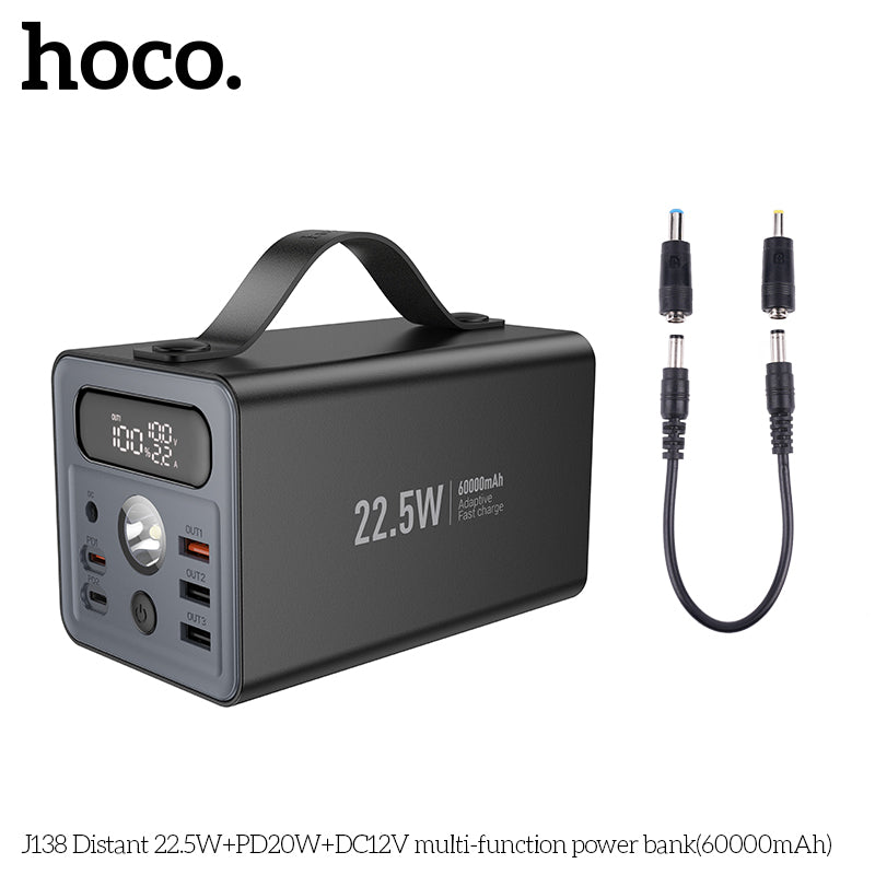 HD_SYNC:J138 Distant 22.5W+PD20W+DC12V multi-function power bank(60000mAh)(UN)