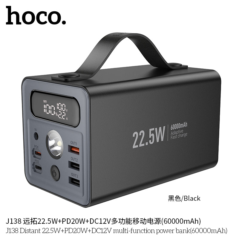 HD_SYNC:J138 Distant 22.5W+PD20W+DC12V multi-function power bank(60000mAh)(UN)